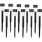 Northlight Set of 10 Black Solar Powered LED Pathway Markers, 12.25"
